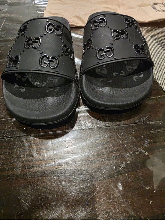 Gucci Shoes - Gucci GG Rubber Slides Black Women’s Size 9